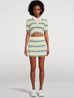 Bouclé Wave Knit Mini Skirt