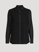 Lace-Front Poplin Shirt