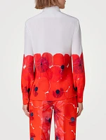 Silk Crepe Blouse Poppy Print