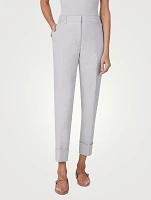 Maxima Cotton Silk Stretch Tapered Trousers
