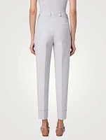 Maxima Cotton Silk Stretch Tapered Trousers