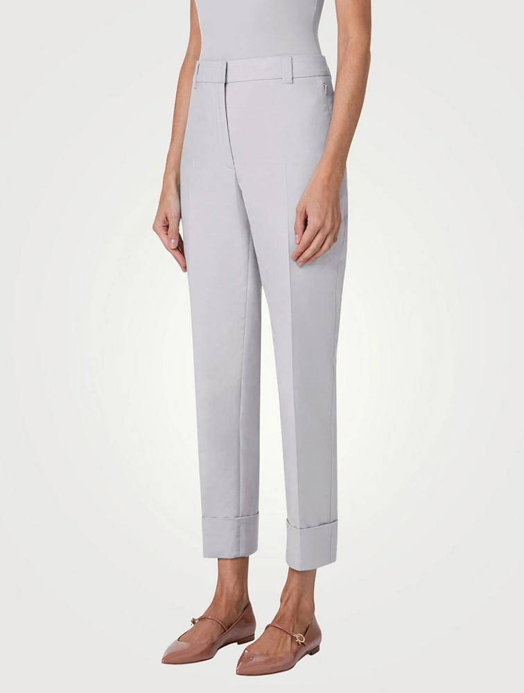 Maxima Cotton Silk Stretch Tapered Trousers