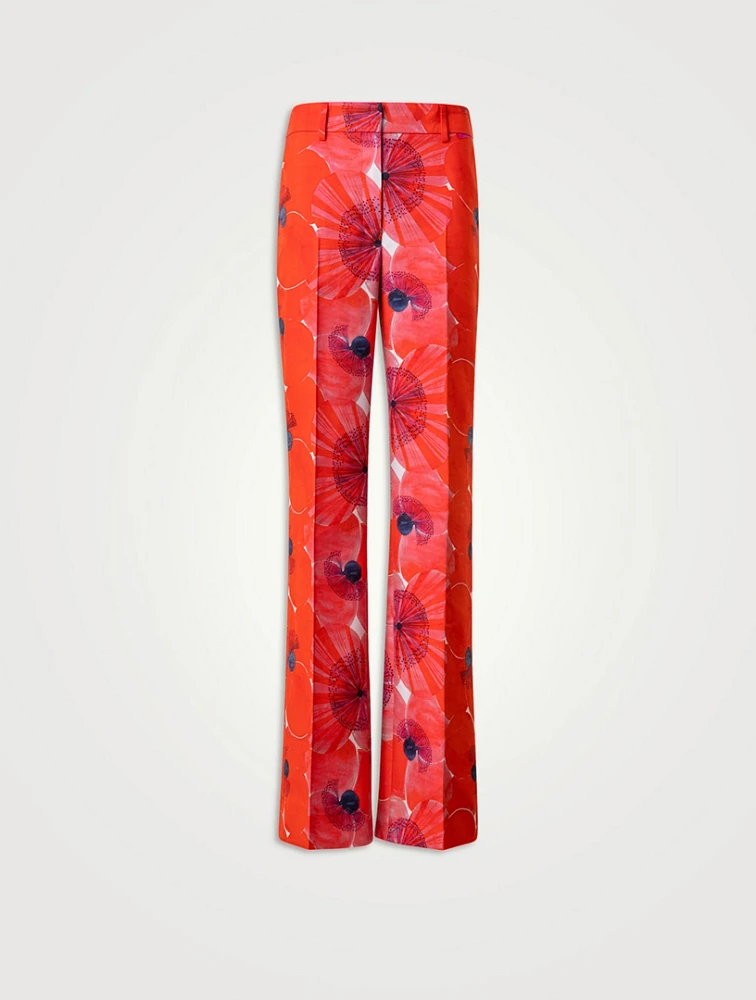 Florine Straight-Leg Trousers Poppy Print