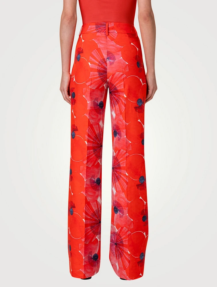 Florine Straight-Leg Trousers Poppy Print