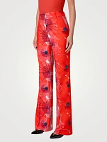 Florine Straight-Leg Trousers Poppy Print