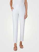 Connor Cotton Silk Stretch Double-Face Slim Trousers