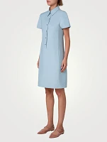 Cotton Silk Stretch Double-Face Shirt Dress