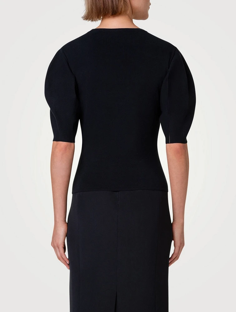 Puff-Sleeve Sweater
