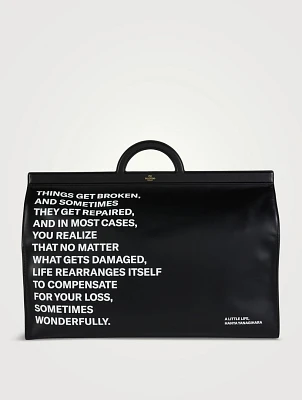 Leather Tagged Shopping Bag