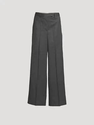 Wide-Leg Wool Trousers