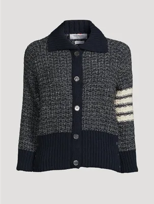 Wool And Mohair Donegal Cable Cardigan
