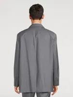 Wool Oversized Jacket Striped Print