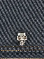 Small Biker Skull Denim Bag