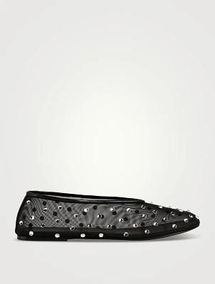 The Marcy Embellished Mesh Ballet Flats