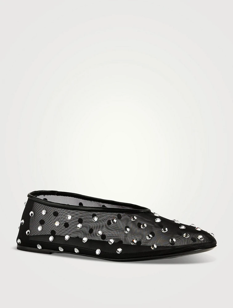 The Marcy Embellished Mesh Ballet Flats