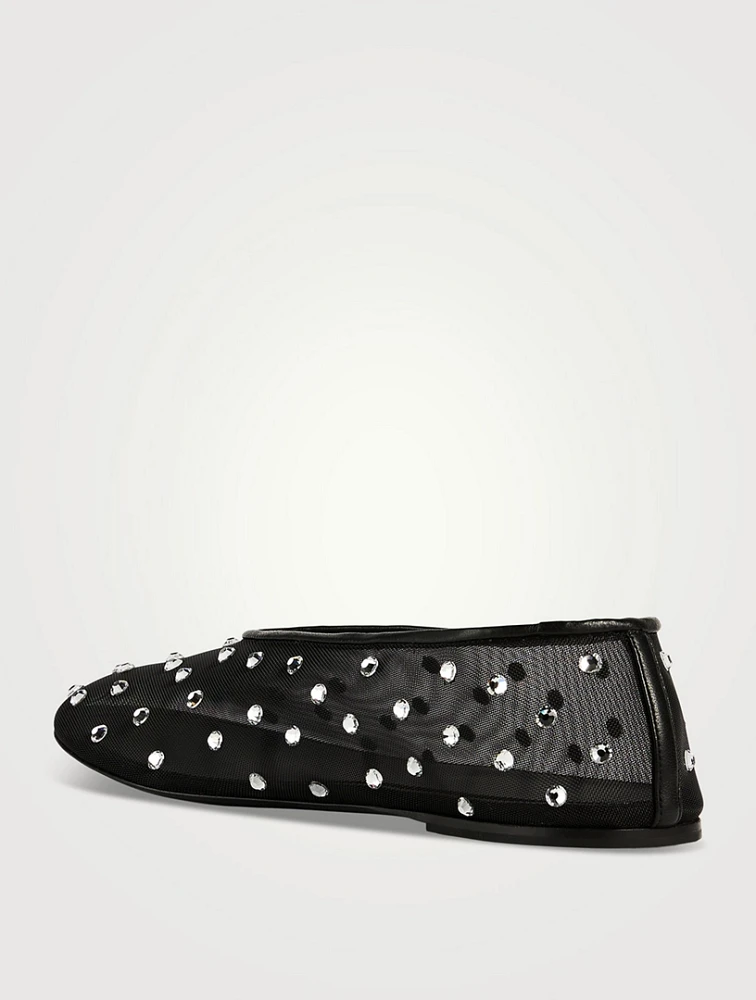 The Marcy Embellished Mesh Ballet Flats