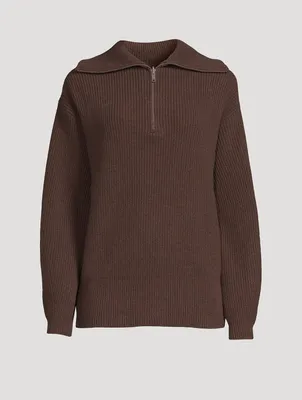 Recycled Cashmere And Wool Half-Zip Sweater