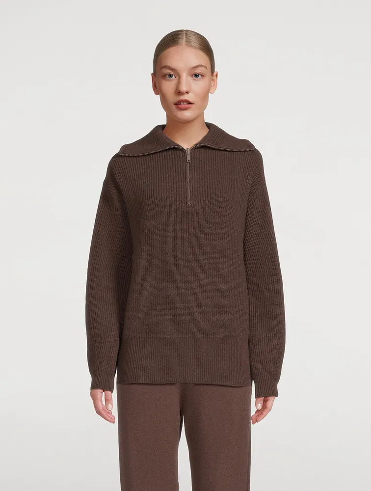 Recycled Cashmere And Wool Half-Zip Sweater