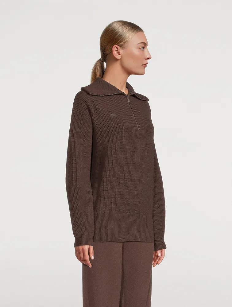 Recycled Cashmere And Wool Half-Zip Sweater