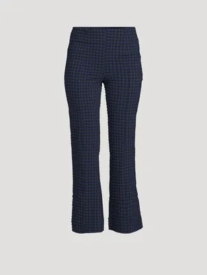 Checkered Seersucker Crop Pants