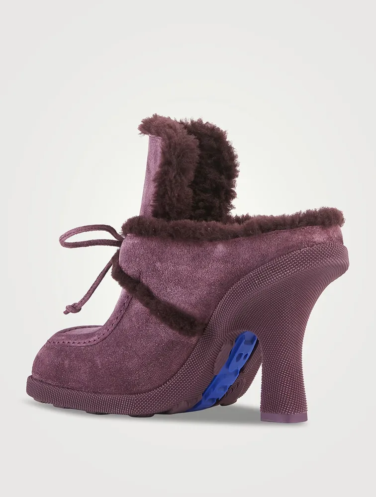 Highland Shearling-Trimmed Suede Mules