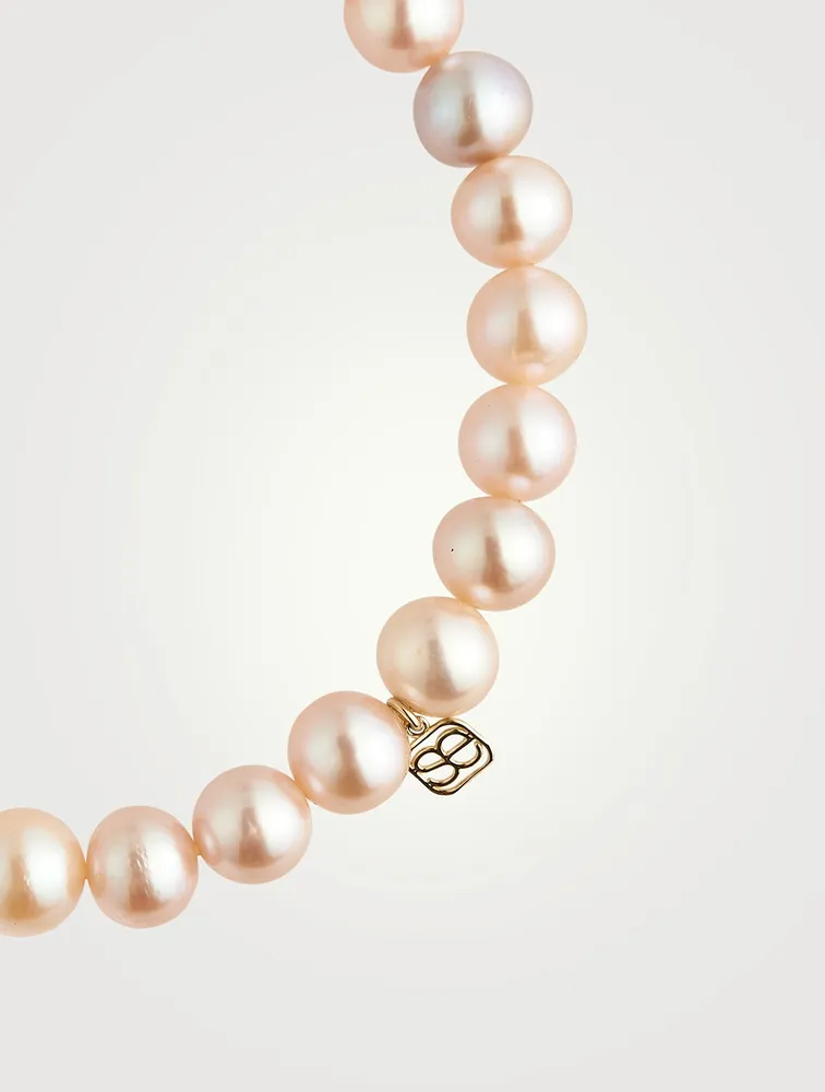 Pearl Beaded Bracelet With Happy Face Charm