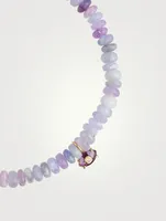 Hackmanite Beaded Bracelet With Gold, Amethyst And Diamond Evil Eye Charm