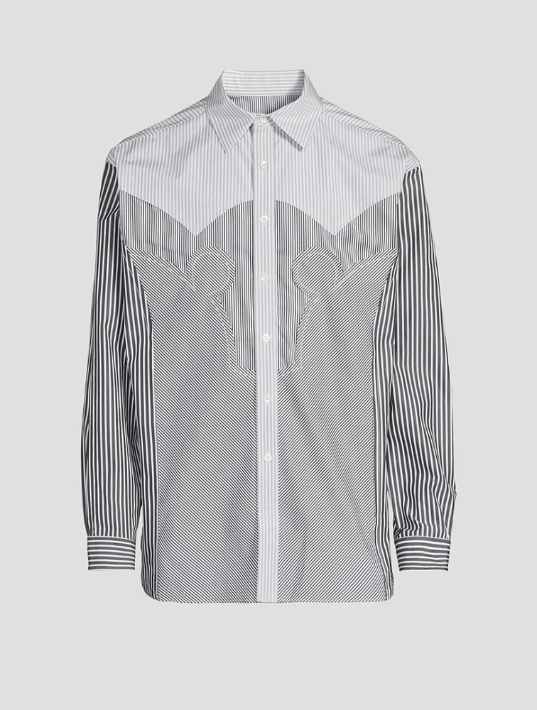 Yoke Stripe Cotton Shirt