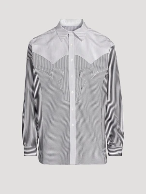 Yoke Stripe Cotton Shirt