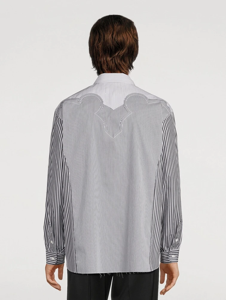 Yoke Stripe Cotton Shirt