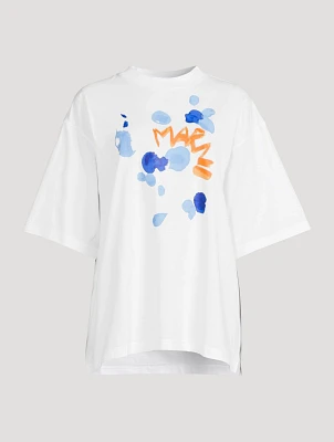 Bio Cotton T-Shirt With Dripping Logo