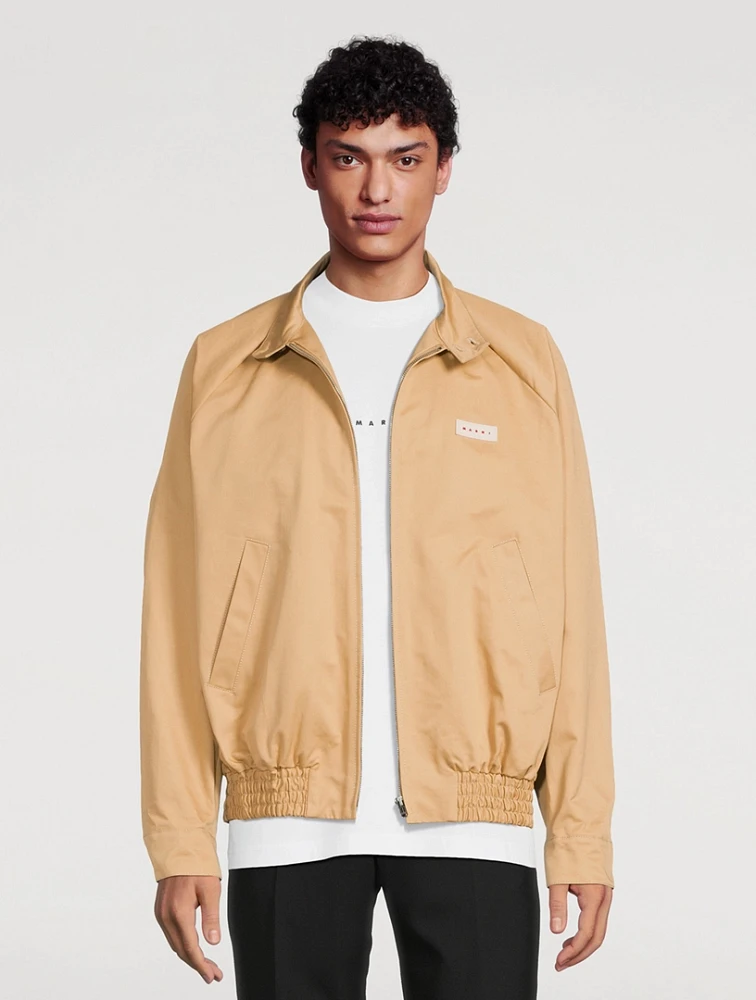 Gabardine Oversized Bomber Jacket