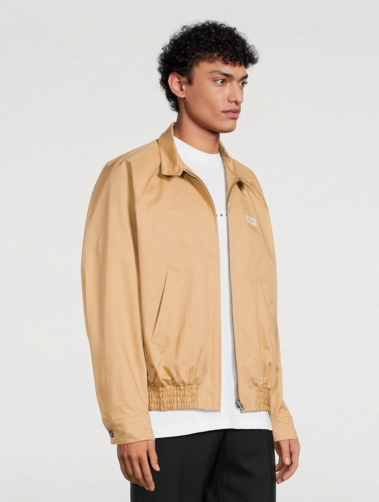 Gabardine Oversized Bomber Jacket
