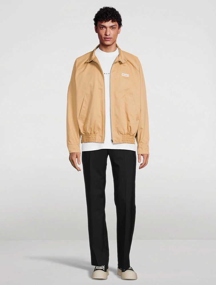 Gabardine Oversized Bomber Jacket