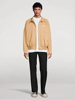 Gabardine Oversized Bomber Jacket