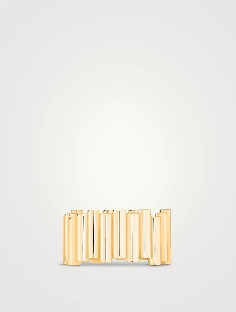 Edge 18K Gold Ring With Diamonds