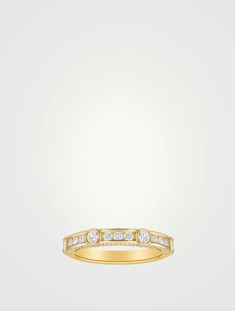 Rayon 18K Gold Ring With Diamonds