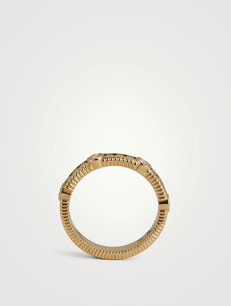 Rayon 18K Gold Ring With Diamonds