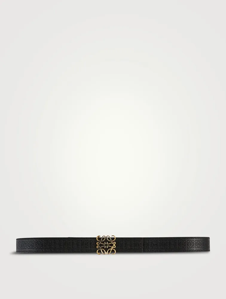 Reversible Repeat Leather Belt With Logo