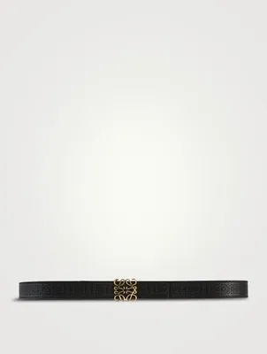 Reversible Repeat Leather Belt With Logo