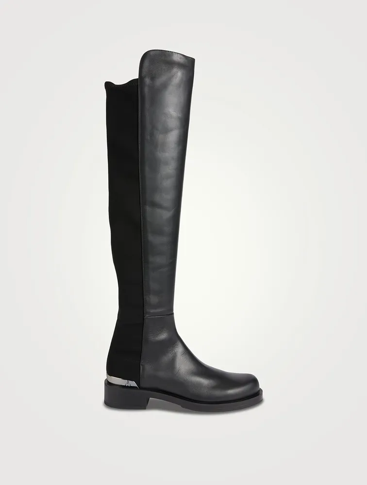 5050 Bold Logo Leather Over-The-Knee Boots