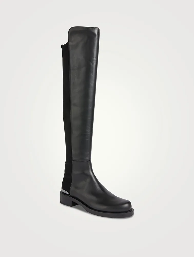 5050 Bold Logo Leather Over-The-Knee Boots