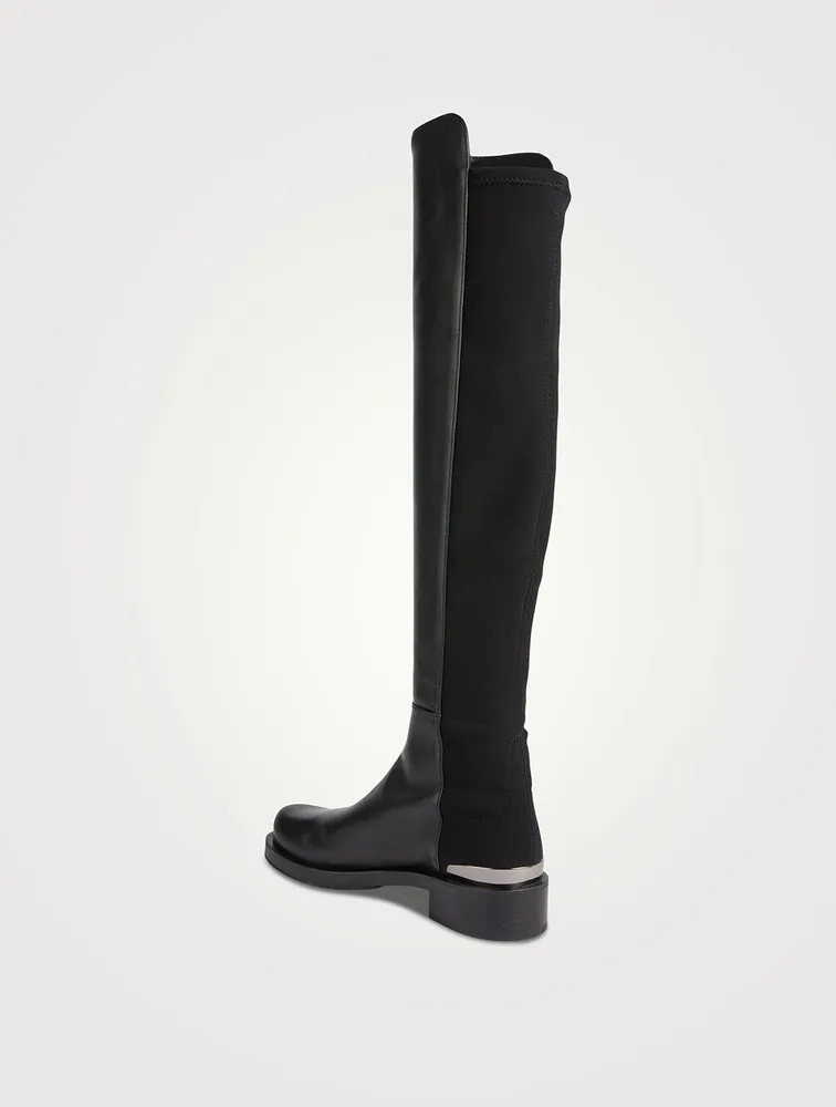 5050 Bold Logo Leather Over-The-Knee Boots