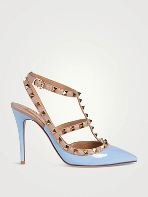 Rockstud Leather Ankle-Strap Pumps