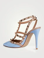 Rockstud Leather Ankle-Strap Pumps