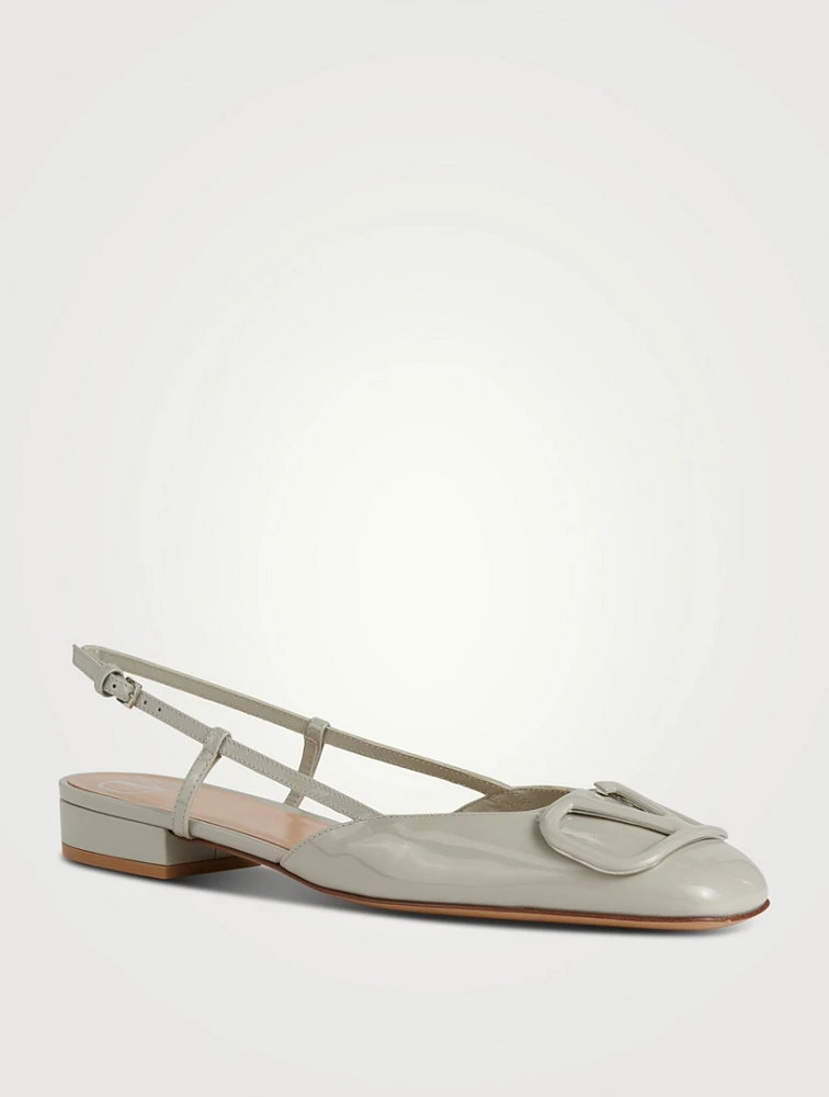 VLOGO Patent Leather Slingback Ballet Flats