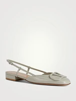 VLOGO Patent Leather Slingback Ballet Flats