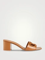 VLOGO Cut-Out Leather Mules