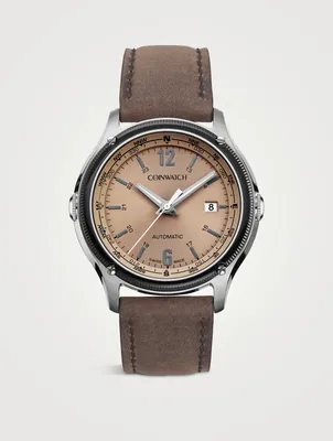 Medallion Stainless Steel Compass Watch