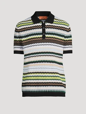 Zig Zag Cotton Polo Shirt